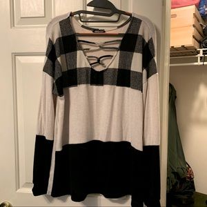 Cream and black sweater